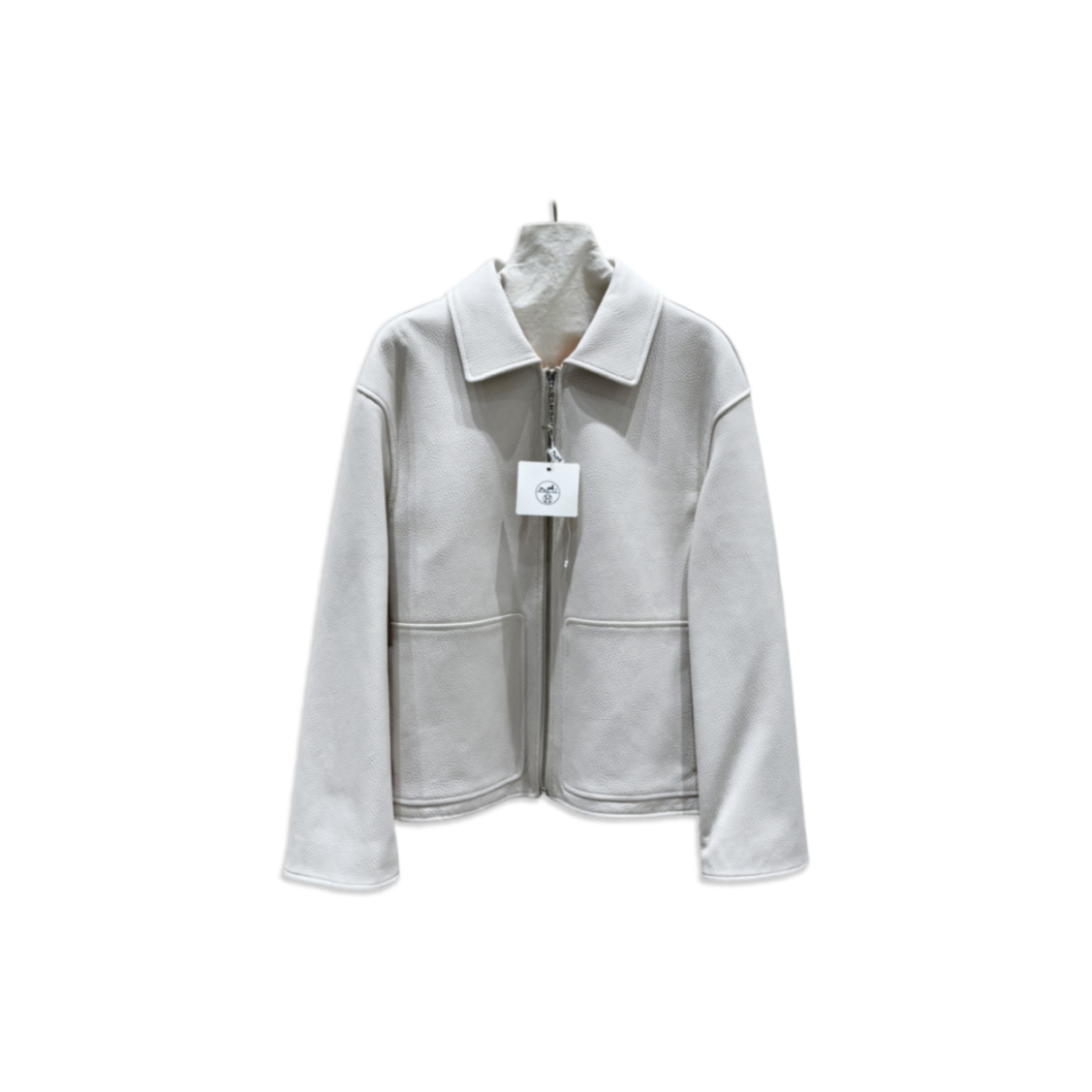 H**me5 collared leather jacket